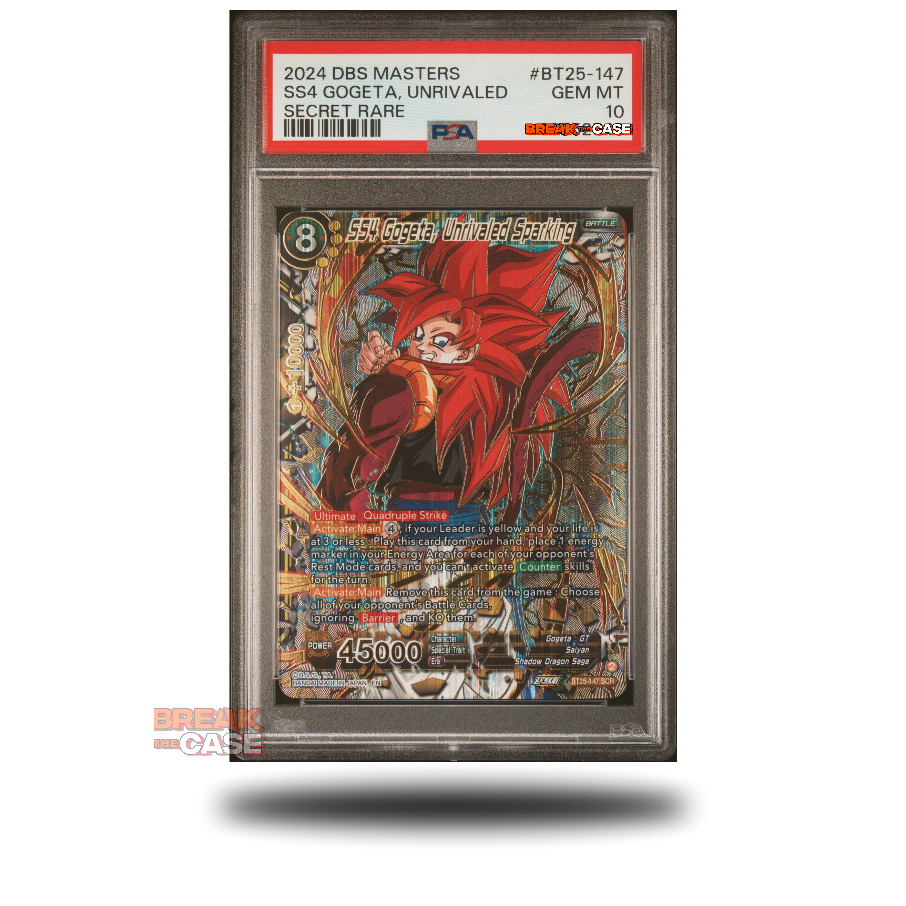 SS4 Gogeta, Unrivaled Sparking - (SCR) - PSA 10 - Dragon Ball Super Card Game - Englisch