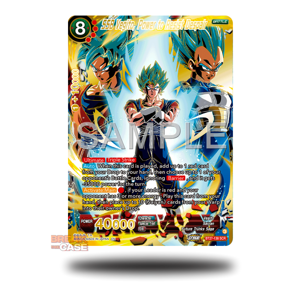 SSB Vegito, Power to Resist Despair (B27-138 - Secret Rare) - Dragon Ball Super Card Game Masters - B27 History of Z