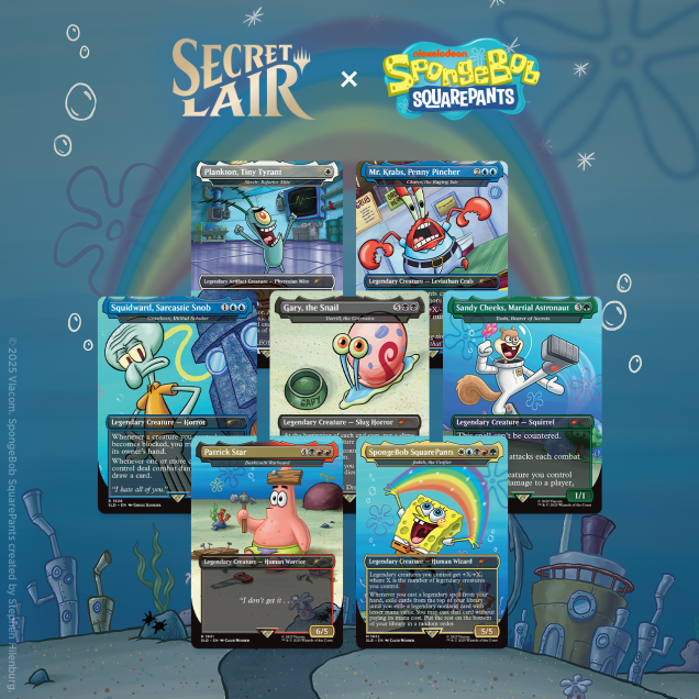 Magic The Gathering - Secret Lair - Spongebob Squarepants - Legends of Bikini Bottom Set - Englisch (7 Karten)