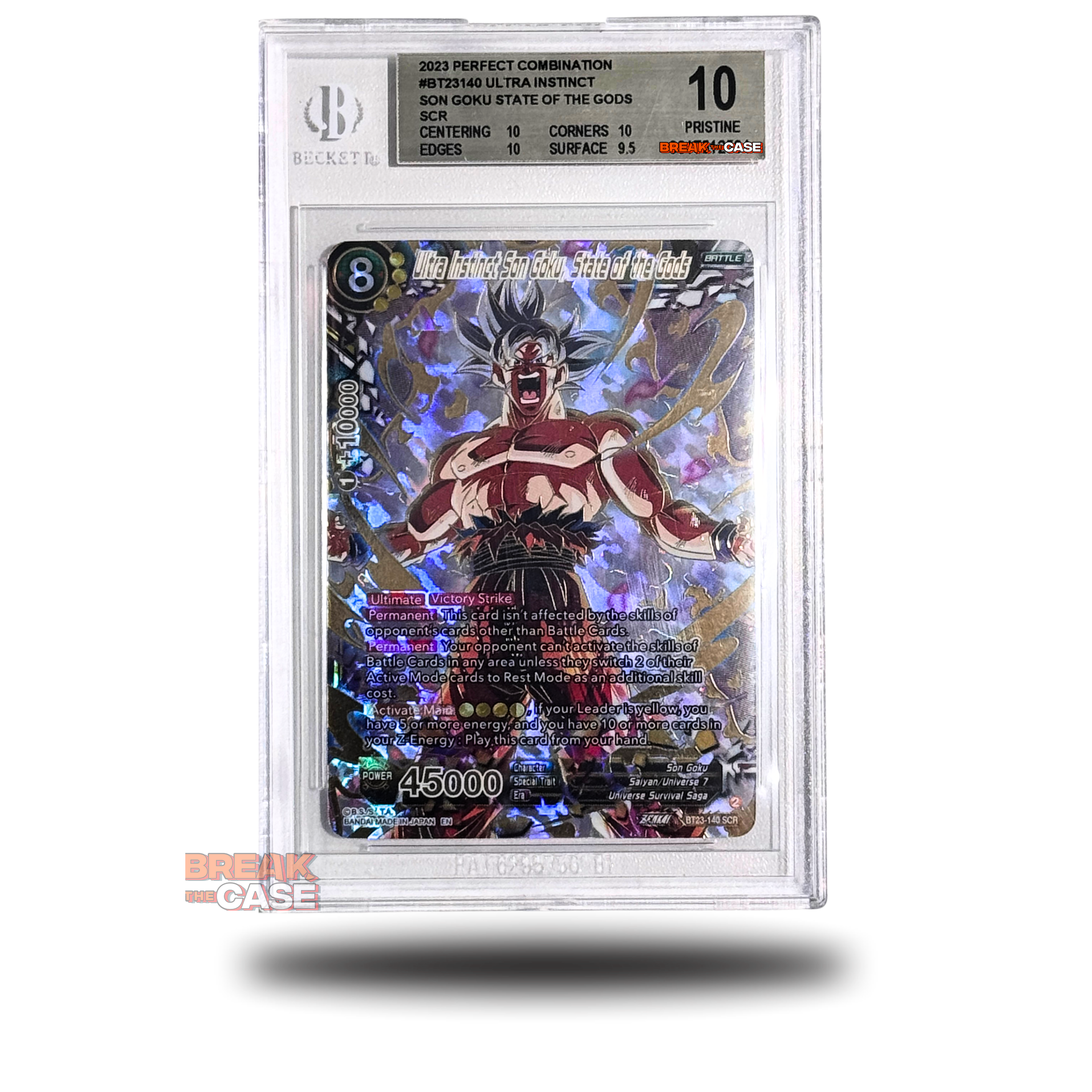 Ultra Instinct Son Goku, State of the Gods - (SCR) - BGS 10 PRISTINE - Dragon Ball Super Card Game - Englisch