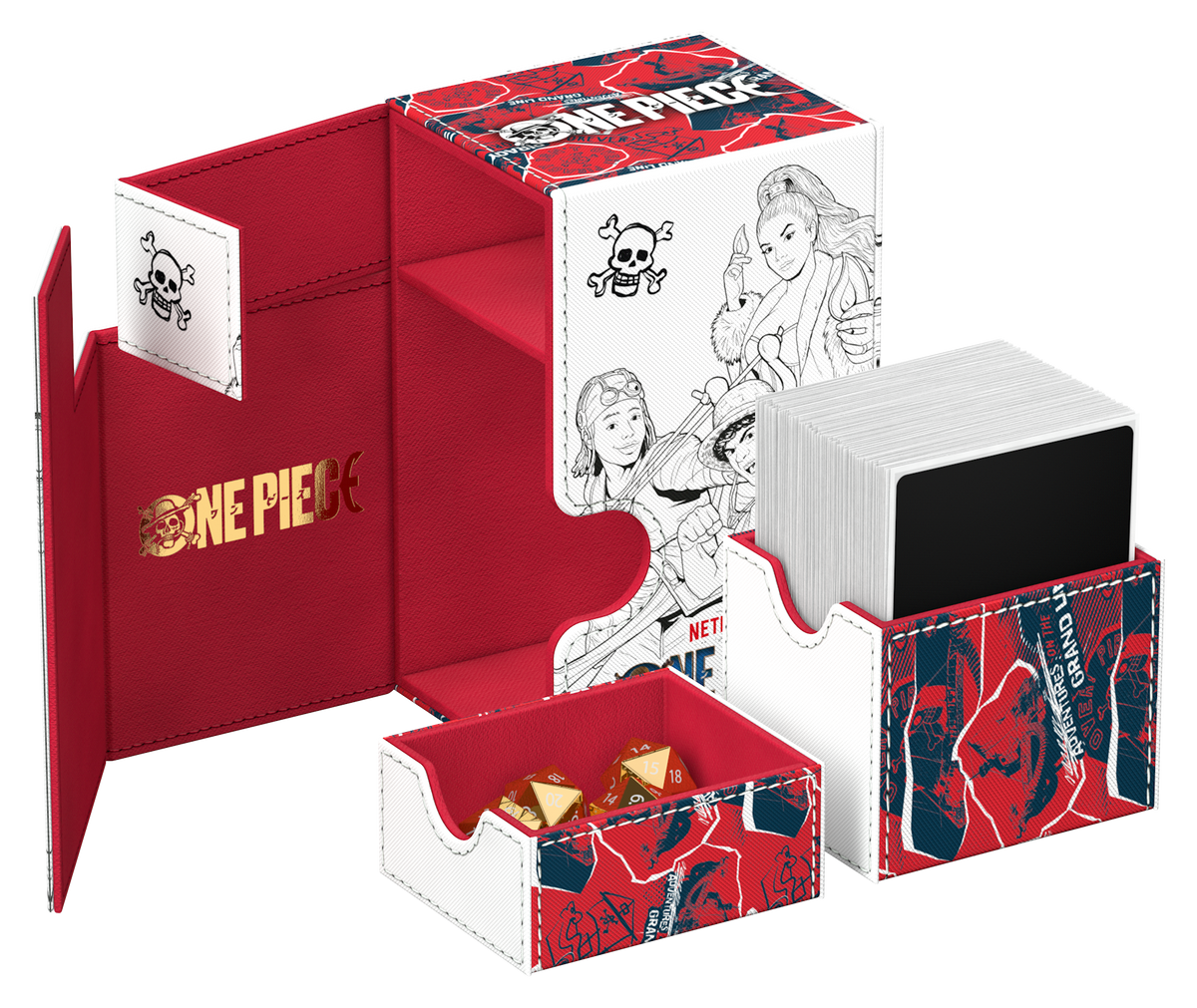 Ultimate Guard Flip'n'Tray 80+ One Piece Sketch Deckbox geöffnet