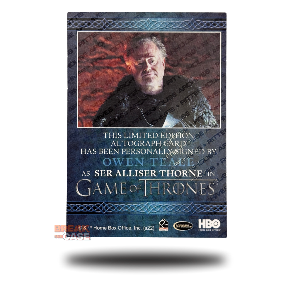 GoT: Legends of the Realm - Owen Teale / Ser Alliser Throne - Auto/Signatur