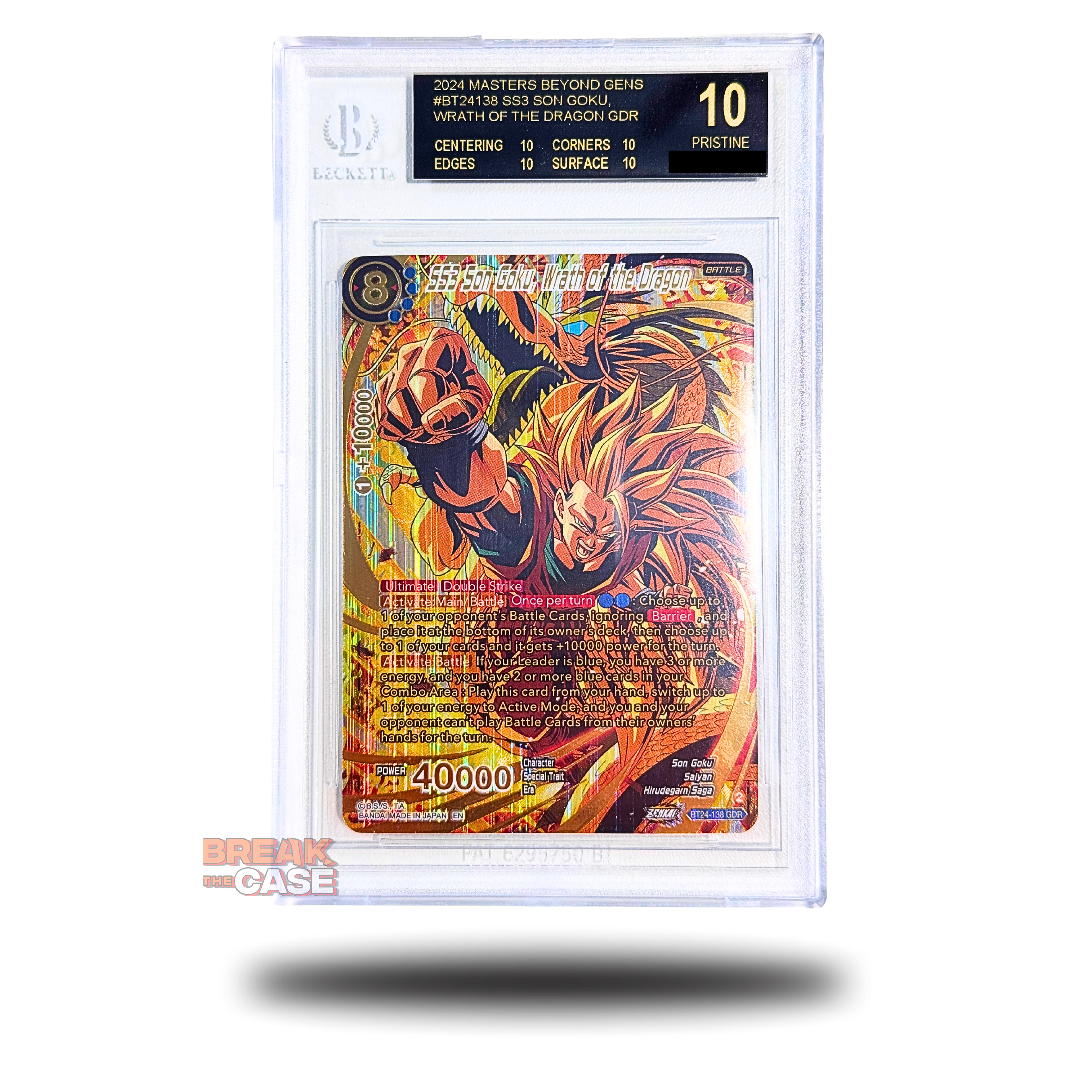 SS3 Son Goku, Wrath of the Dragon - God Rare (GDR) - BGS 10 BLACK LABEL - Dragon Ball Super Card Game Masters - Beyond Generations B24 - Englisch