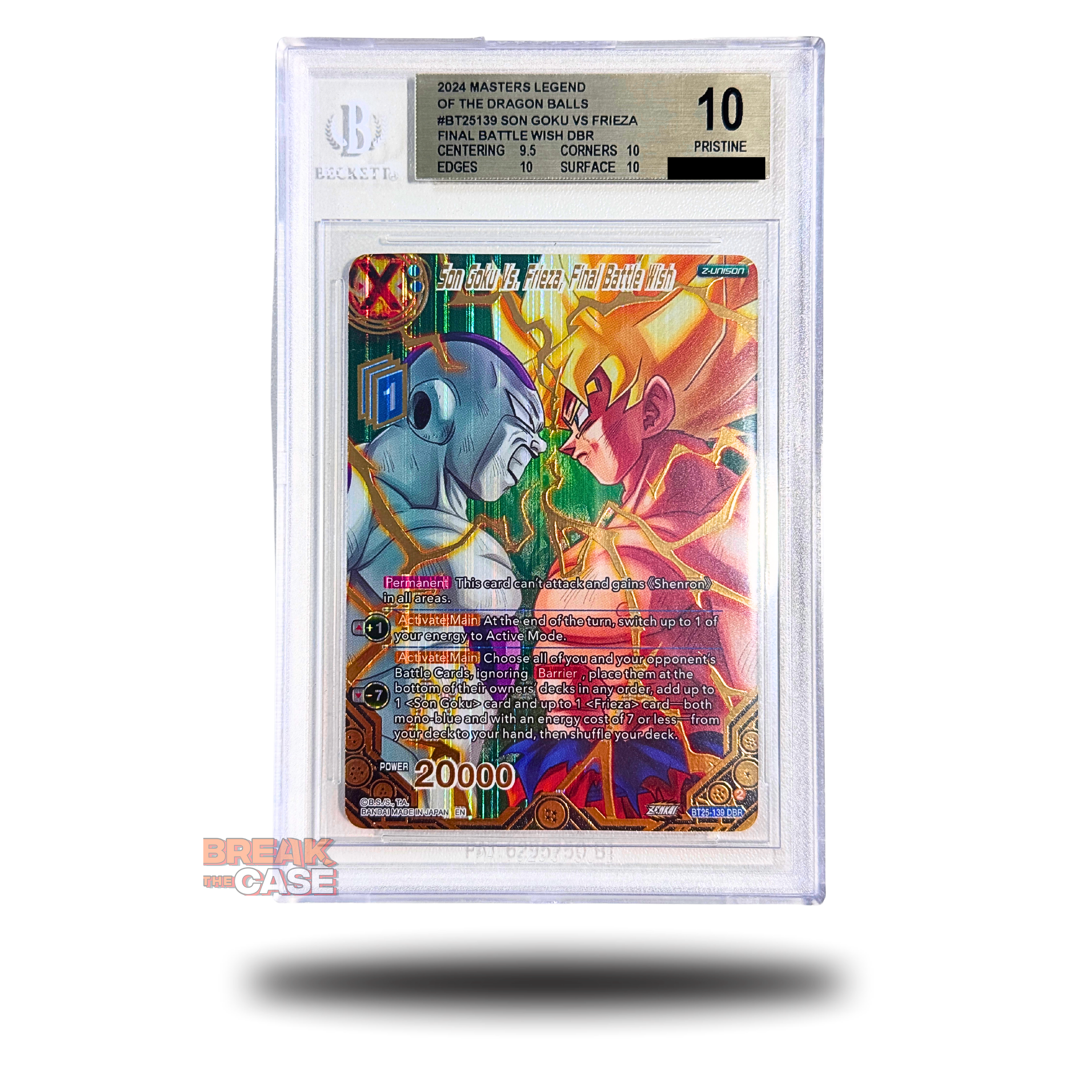 Son Goku Vs. Frieza, Final Battle Wish - BGS 10 PRISTINE - Dragon Ball Super Card Game Masters - Legend of the Dragon Balls B25 - Englisch