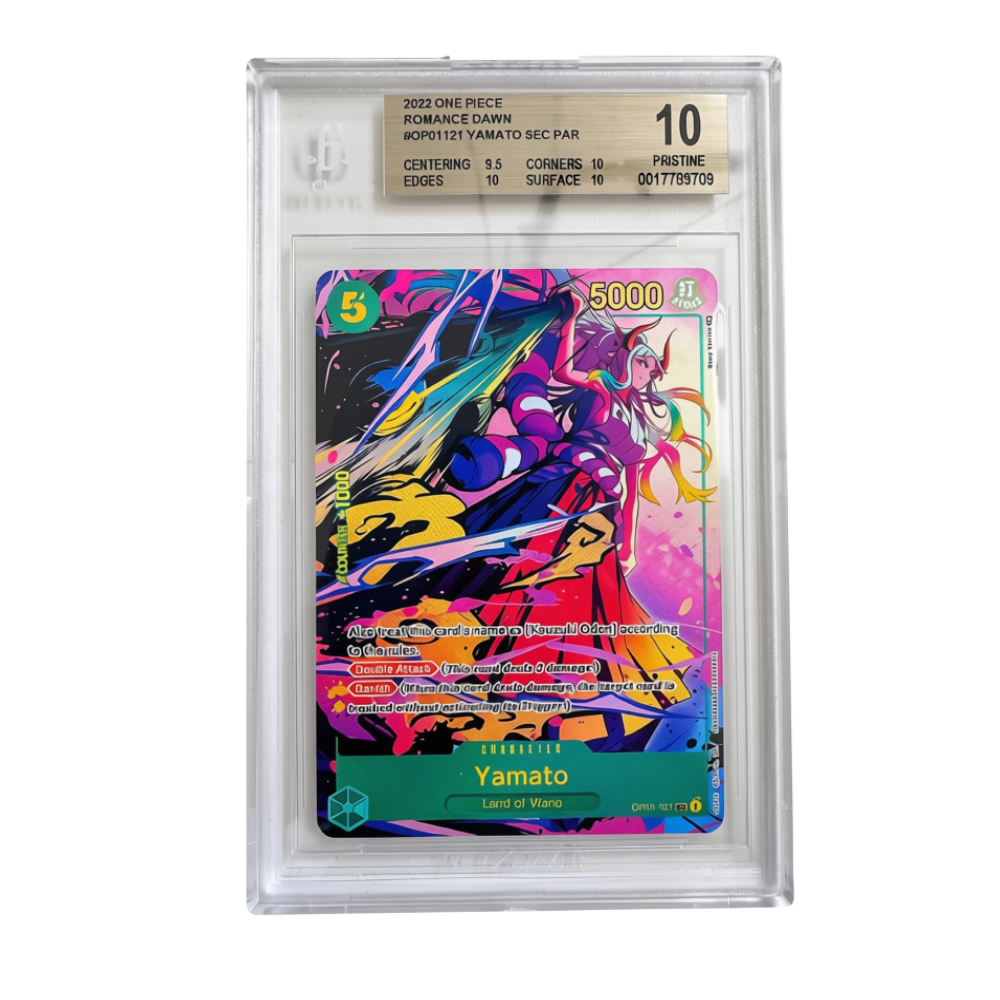 One Piece Card Game Yamato SEC Parallel OP01-121 Romance Dawn BGS 10 Pristine - Englisch (EN)