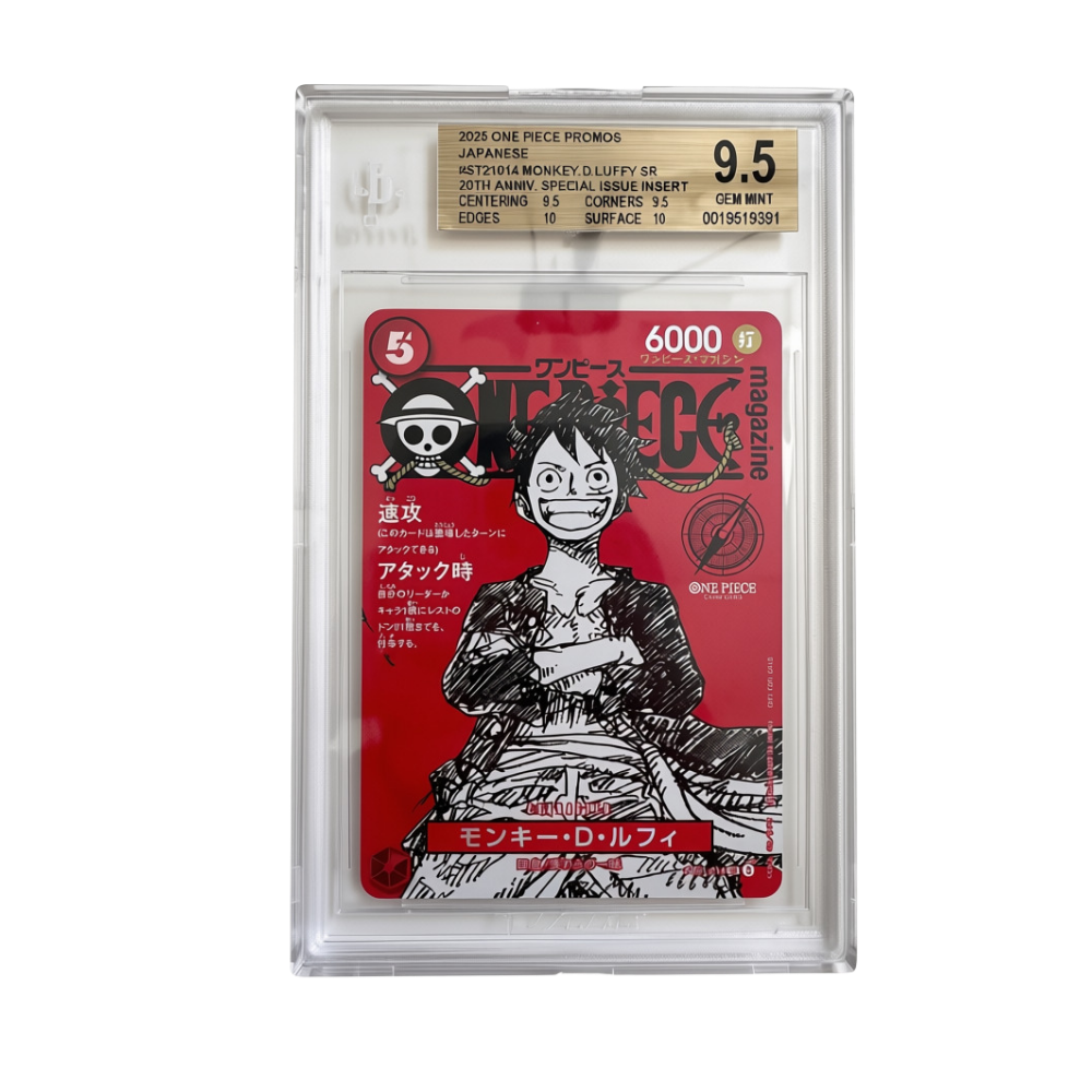 One Piece Card Game Monkey D. Luffy SR ST21-014 20th Anniversary BGS 9.5 - Japanisch (JP)