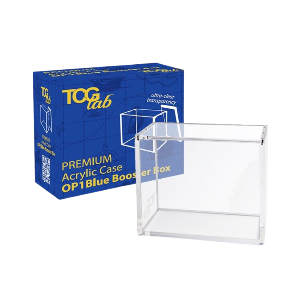 Acryl Case - One Piece Card Game Display - OP01 Romance Dawn Blue Bottom - Magnetisch Plexiglass - TCGLAB