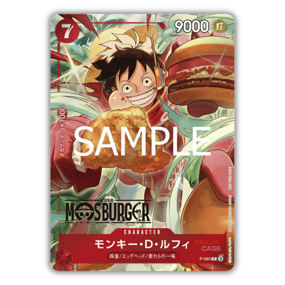 Monkey D. Luffy - P-080 PR - Holofoil - MOS Burger - Promo - Japanisch - One Piece Card Game