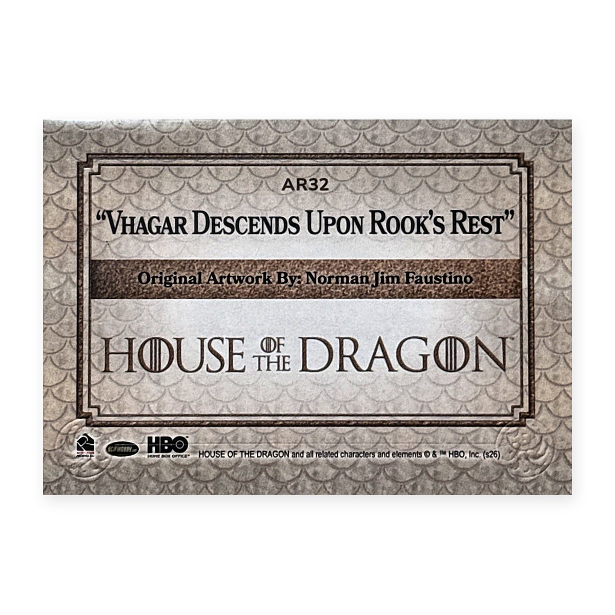 Vhagar Descends Upon Rook's Rest AR32 HotD Series 2 Rückseite