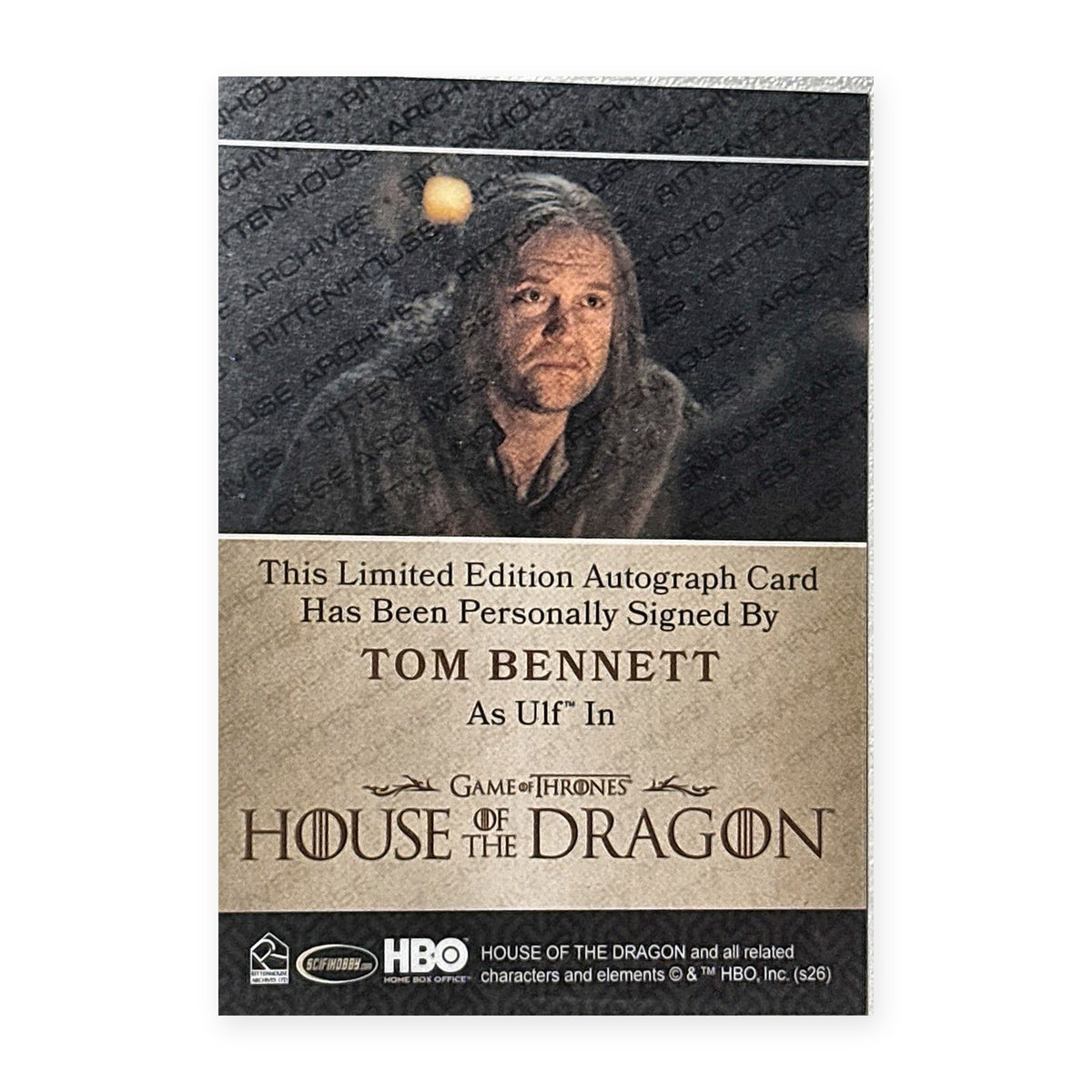 Tom Bennett Ulf Autograph HotD Series 2 Rückseite
