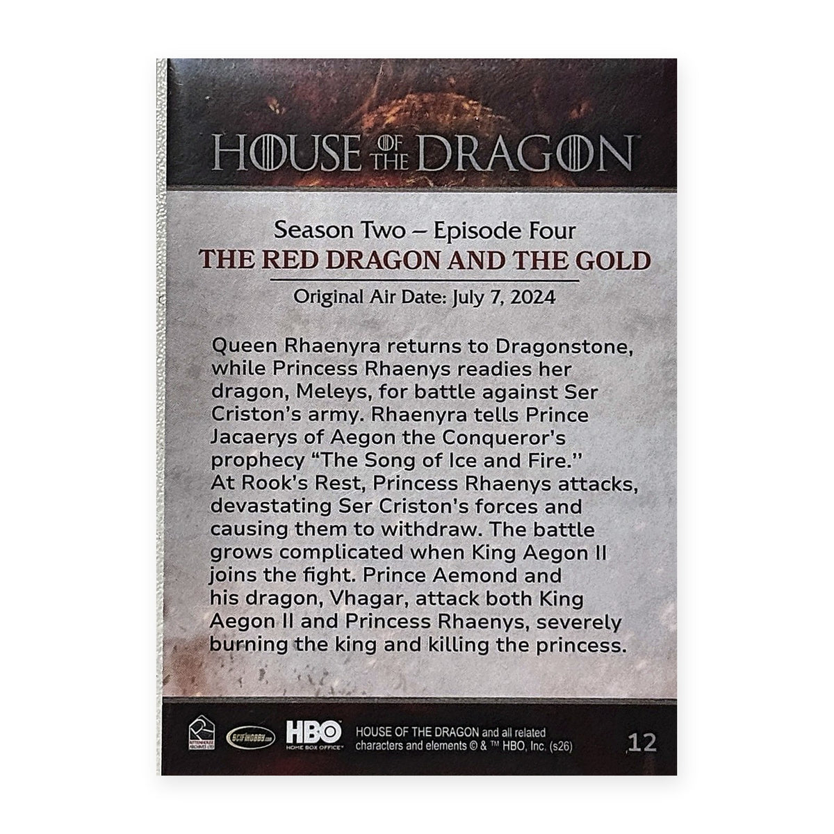 The Red Dragon and the Gold 12 HotD Series 2 Rückseite