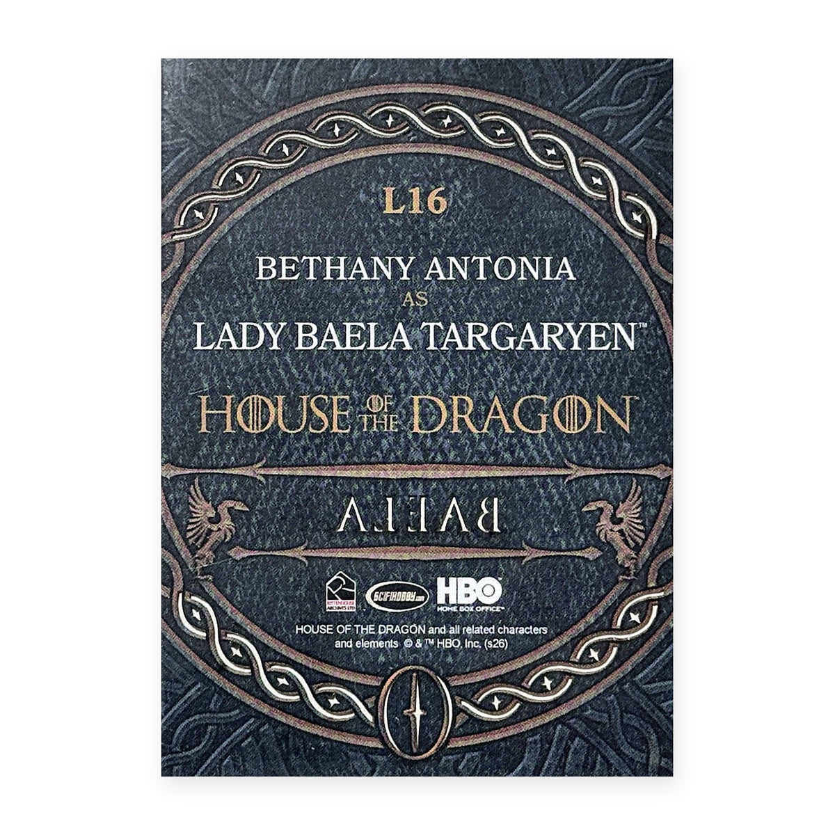 Bethany Antonia Lady Baela Targaryen L16 HotD Series 2 Rückseite