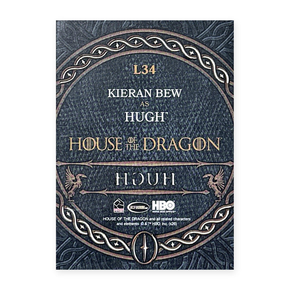 Kieran Bew Hugh L34 HotD Series 2 Rückseite