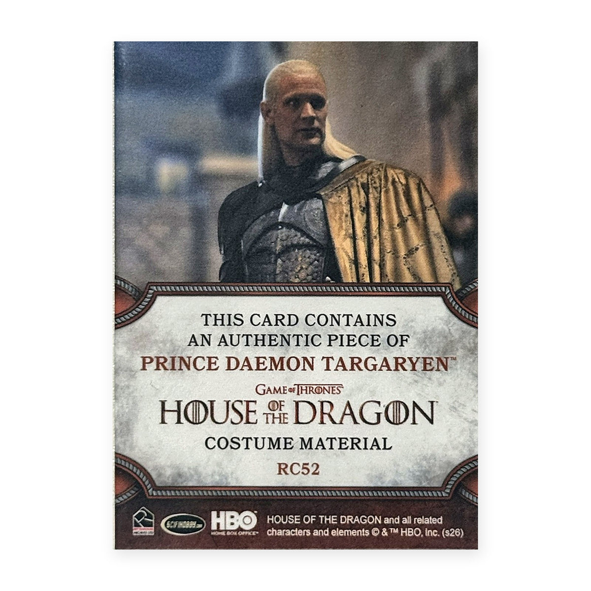 Prince Daemon Targaryen RC52 HotD Series 2 Rückseite