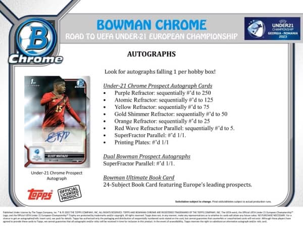 Topps - 2023 - Bowman Chrome - Road to UEFA Under-21 Championship - Booster