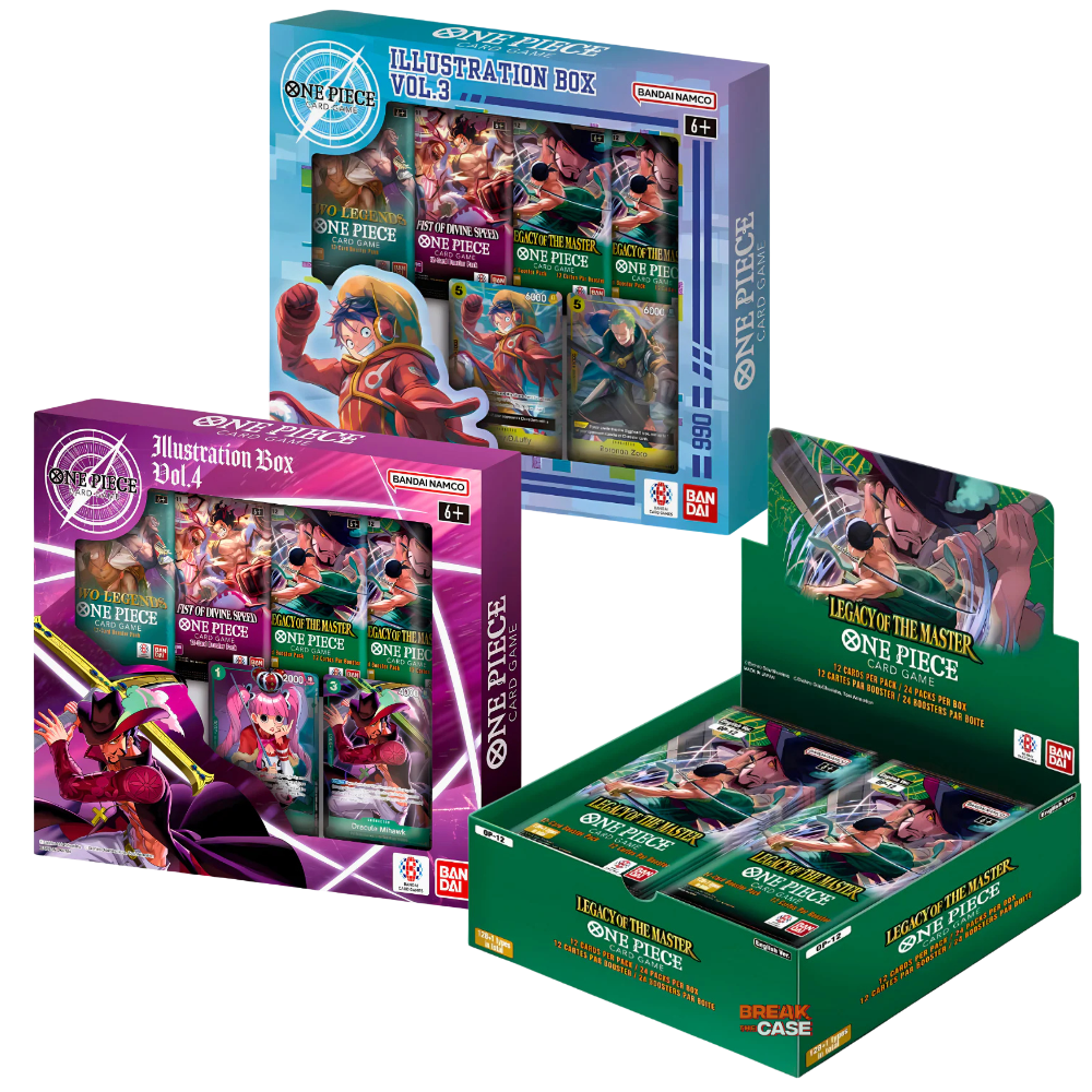 One Piece Card Game - BUNDLE Legacy of the Master - OP12 Display + Illustration Box Vol. 3 + Vol. 4 - Englisch