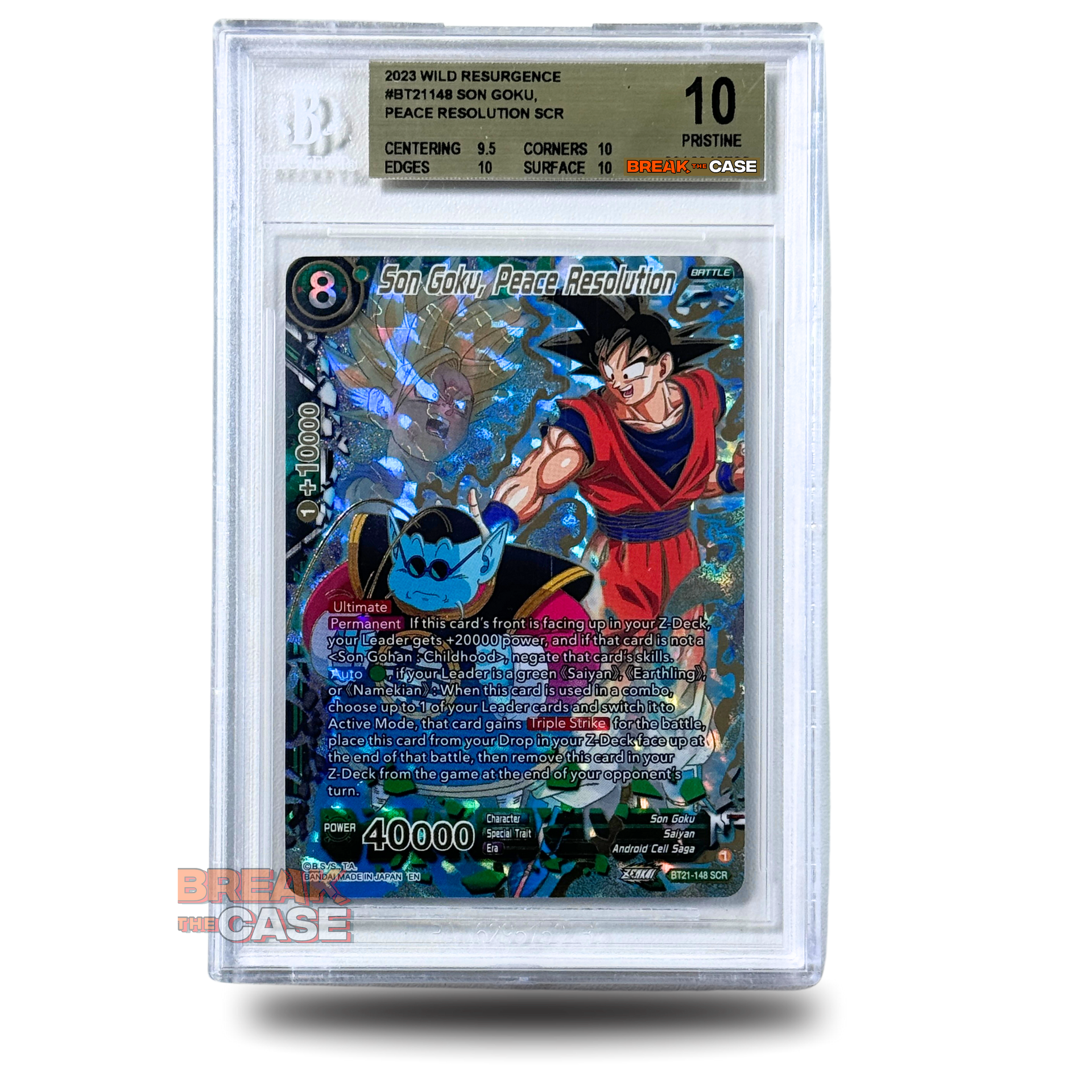 Son Goku, Peace Resoiution - (SCR) - BGS 10 PRISTINE - Dragon Ball Sup