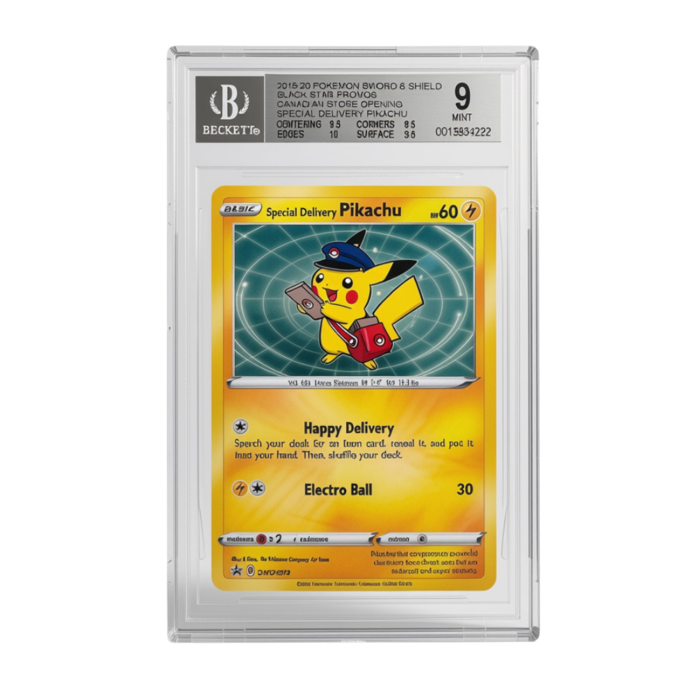 Pokemon TCG Special Delivery Pikachu Sword & Shield Black Star Promo BGS 9 Mint - Englisch (EN)