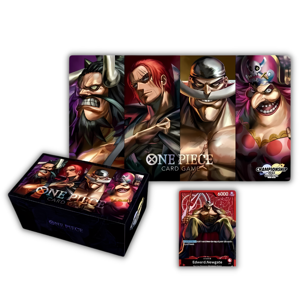 One Piece Card Game - Former Four Emperors - Promo Set - Playmat & Storage Box & Leader Card - Englisch