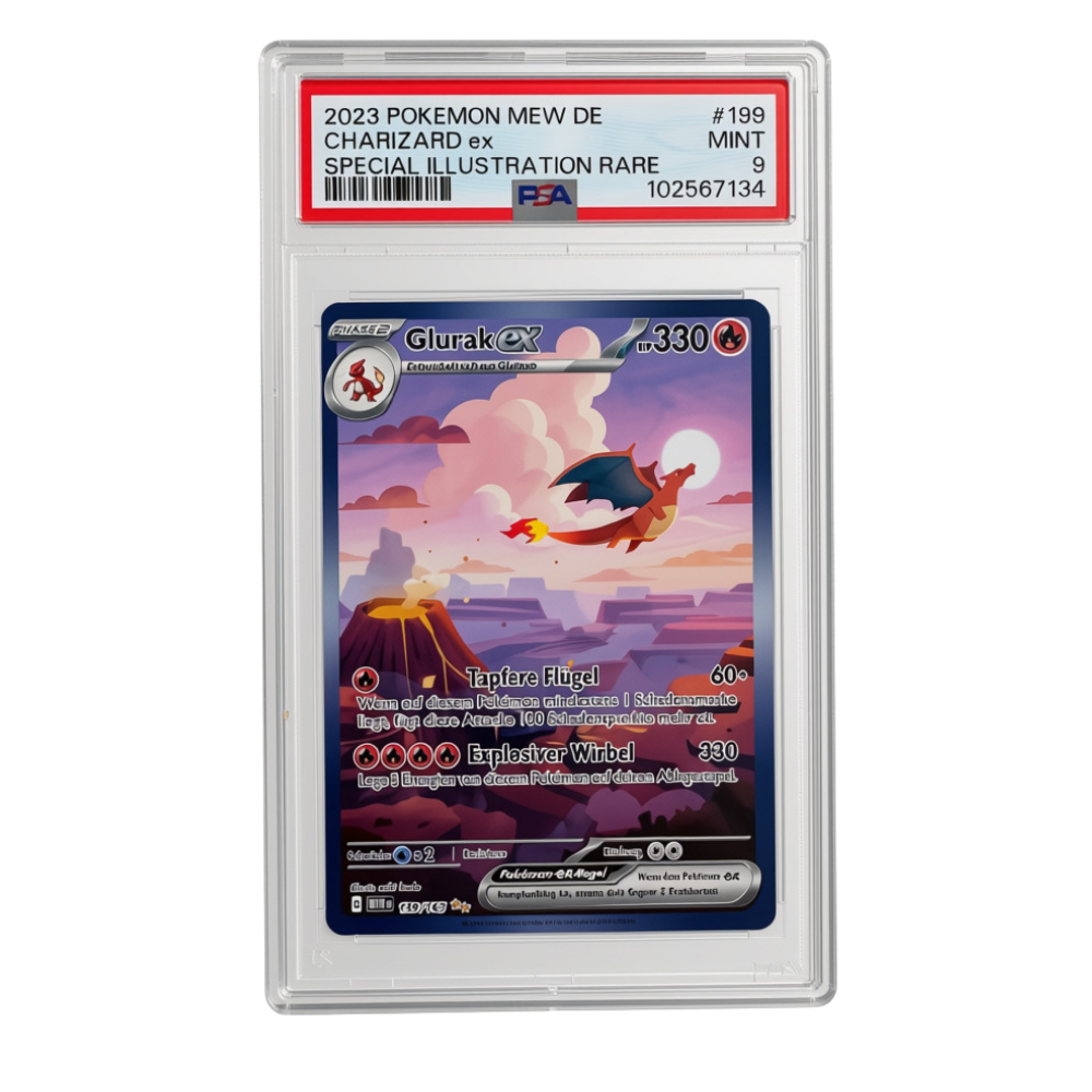 Pokemon TCG Glurak ex 199 Special Illustration Rare PSA 9 Mint - Deutsch (DE)