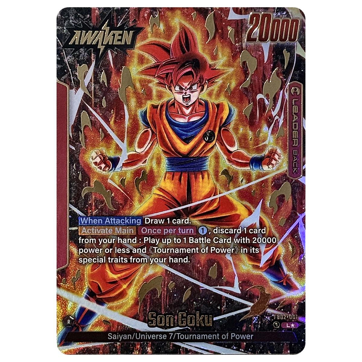 Son Goku FB02-001 L★ Blazing Aura Fusion World Einzelkarte