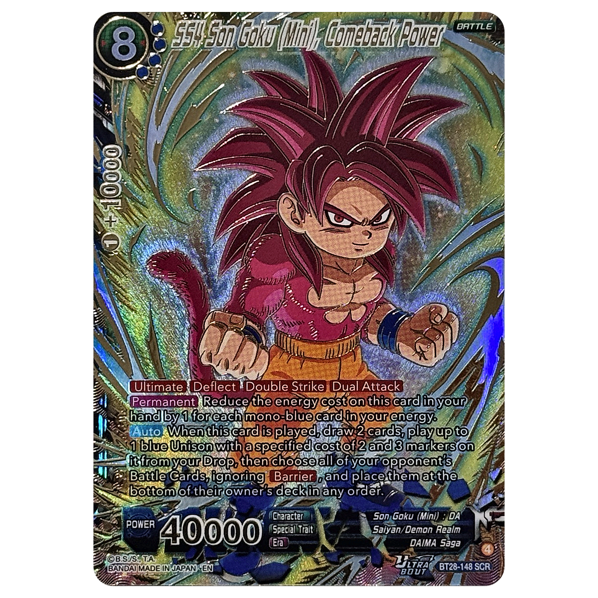 SS4 Son Goku (Mini) BT28-148 SCR Prismatic Clash Masters Einzelkarte