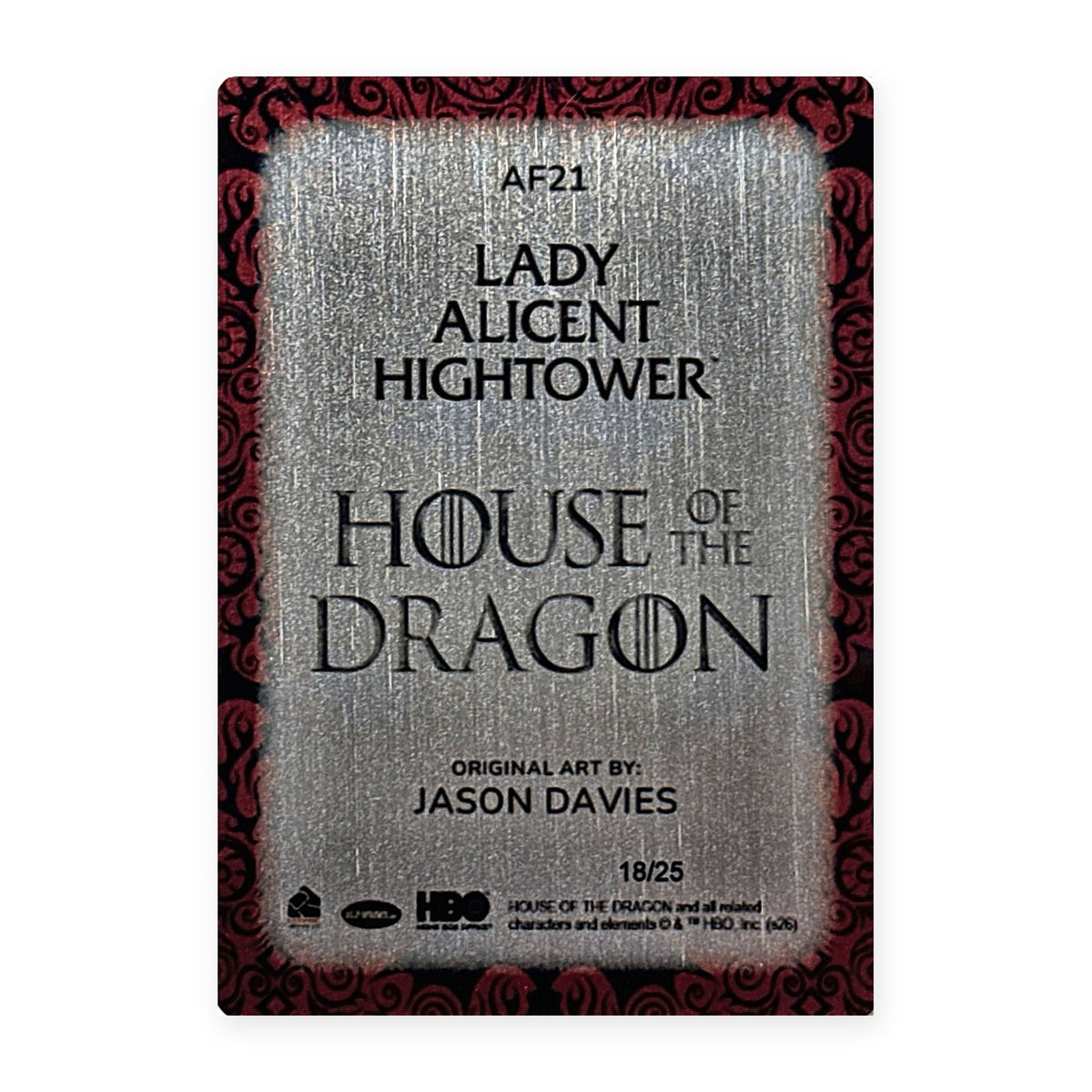 Lady Alicent Hightower AF21 HotD Series 2 Rückseite