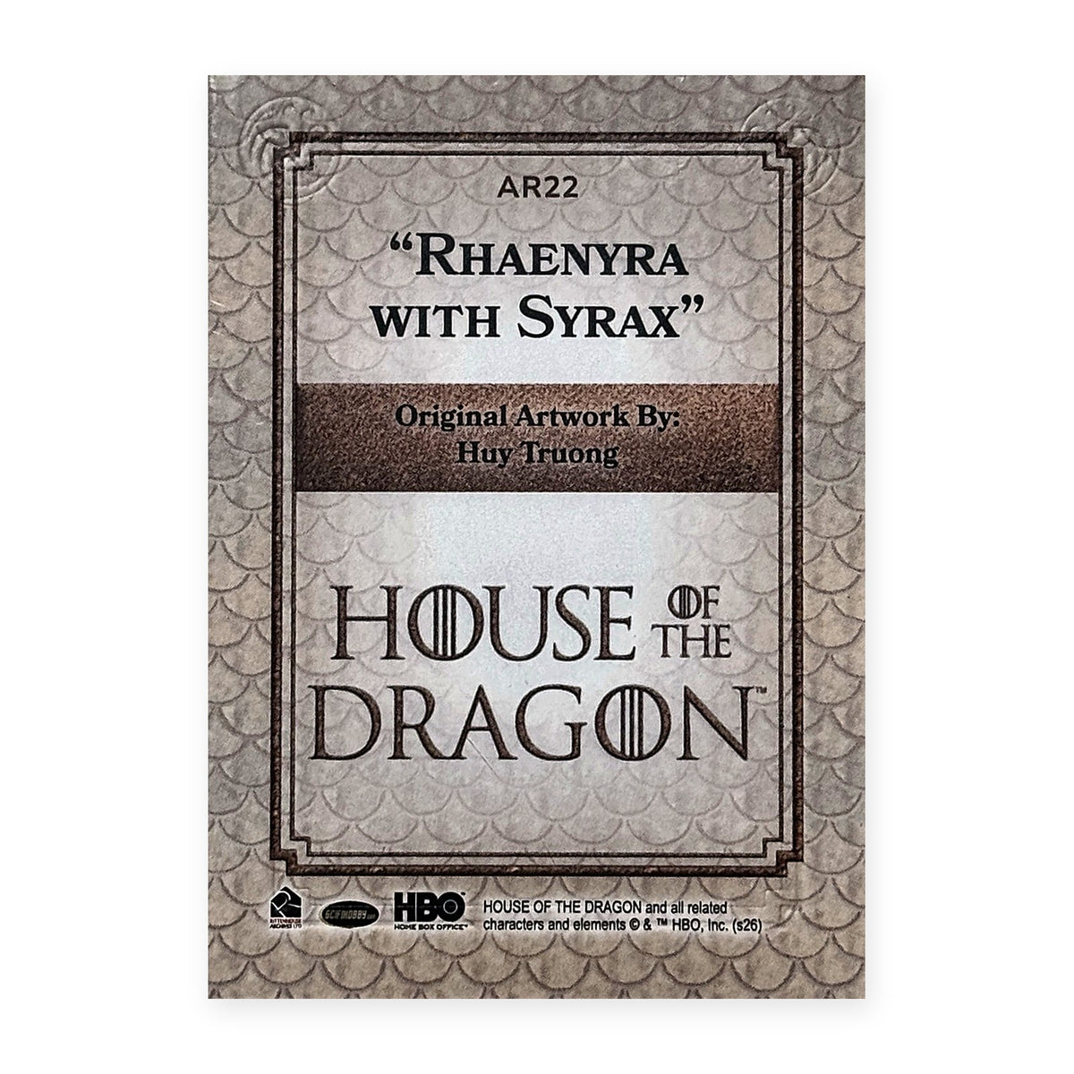 Rhaenyra with Syrax AR22 HotD Series 2 Rückseite