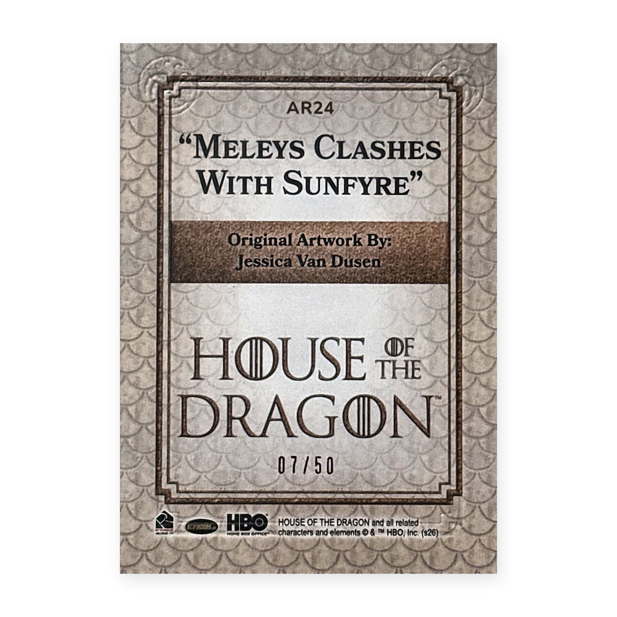 Meleys Clashes With Sunfyre AR24 HotD Series 2 Rückseite