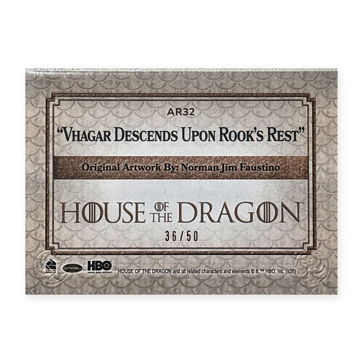 Vhagar Descends Upon Rook's Rest AR32 HotD Series 2 Rückseite