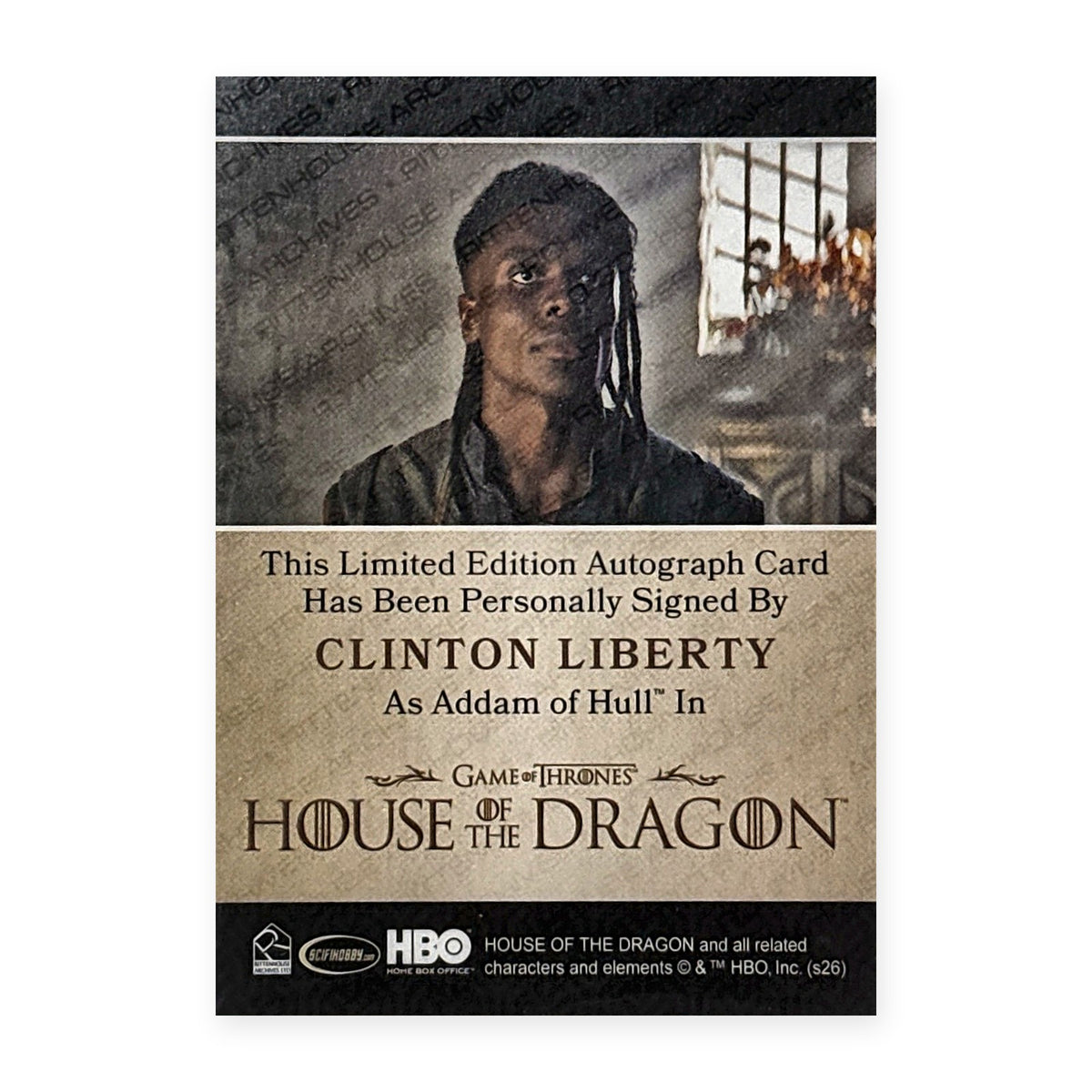 Clinton Liberty Addam of Hull Autograph HotD Series 2 Rückseite