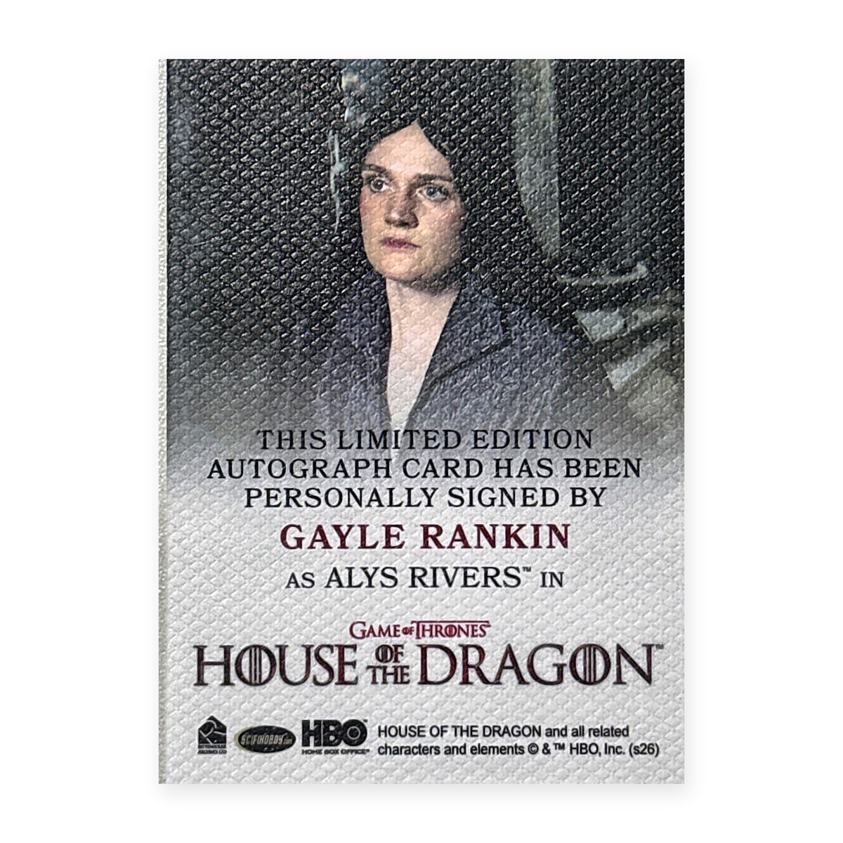 Gayle Rankin Alys Rivers Autograph HotD Series 2 Rückseite