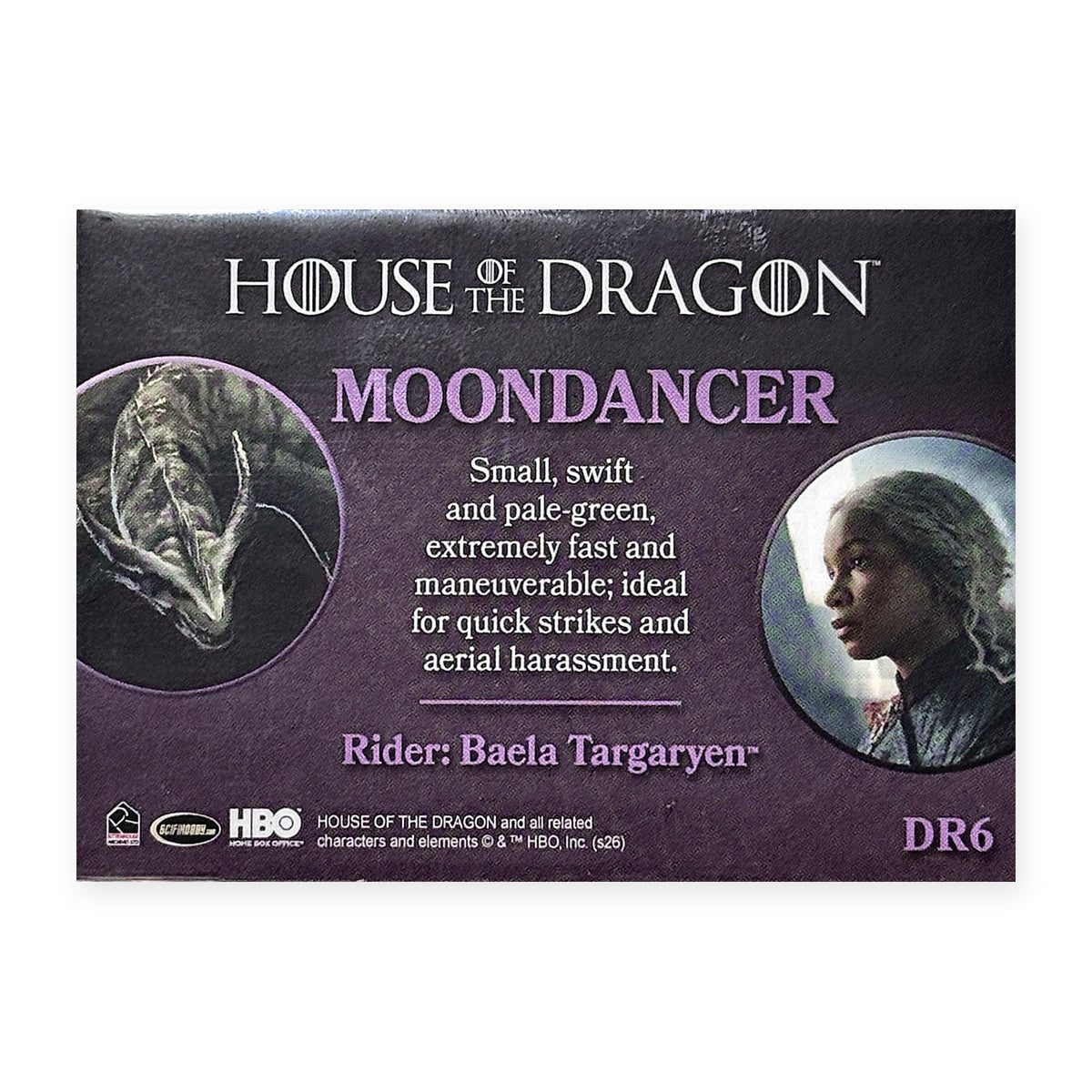 Moondancer & Lady Baela Targaryen DR6 HotD Series 2 Rückseite