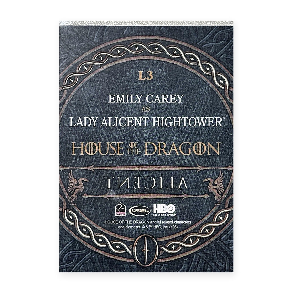 Emily Carey Lady Alicent Hightower L3 HotD Series 2 Rückseite