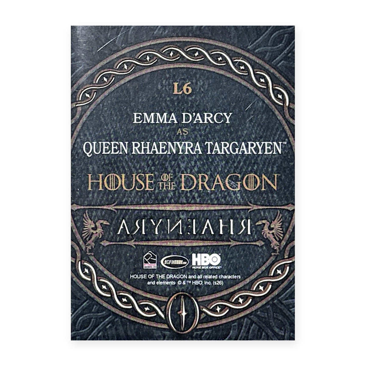 Emma D'Arcy Queen Rhaenyra Targaryen L6 HotD Series 2 Rückseite