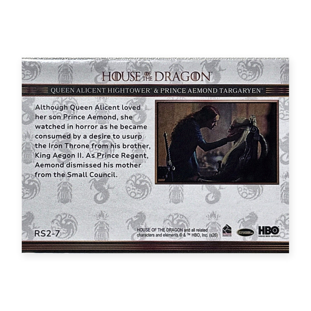 Alicent & Aemond RS2-7 HotD Series 2 Rückseite