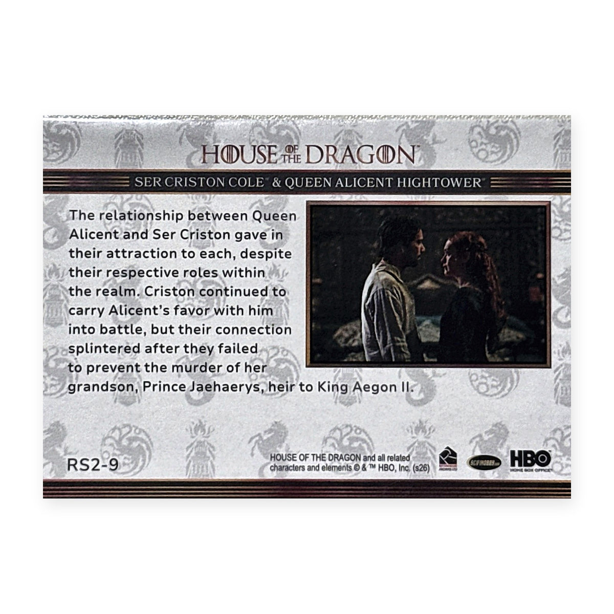 Criston Cole & Alicent RS2-9 HotD Series 2 Rückseite